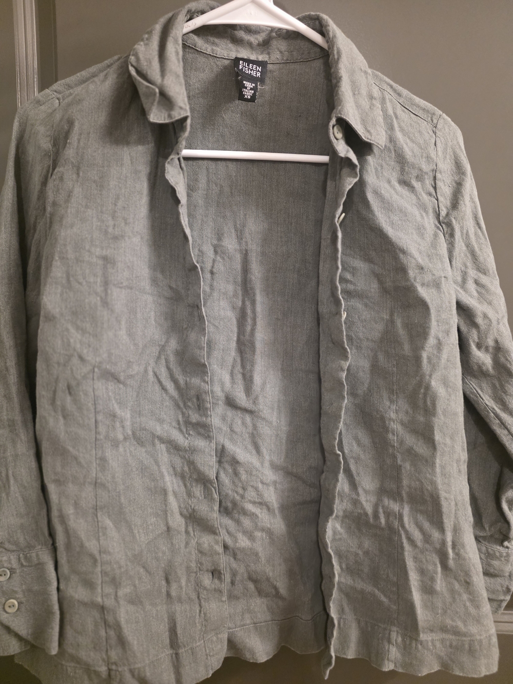 Eileen Fisher Lightweight Linen Shirt Jacket — Sage